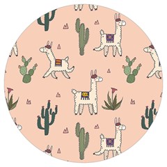 Llamas+pattern Round Trivet