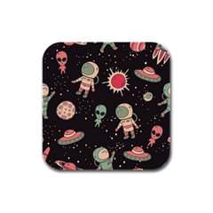 Space Pattern Cartoon Rubber Square Coaster (4 Pack)