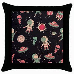 Space Pattern Cartoon Throw Pillow Case (black)