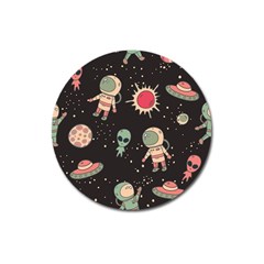 Space Pattern Cartoon Magnet 3  (round) by Jancukart