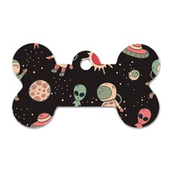 Space Pattern Cartoon Dog Tag Bone (one Side)