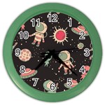 Space Pattern Cartoon Color Wall Clock Front