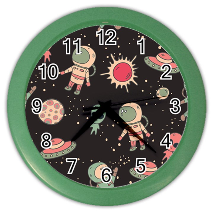 Space Pattern Cartoon Color Wall Clock