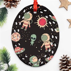 Space Pattern Cartoon Ornament (oval Filigree)