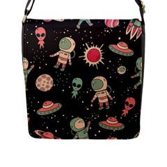 Space Pattern Cartoon Flap Closure Messenger Bag (l)