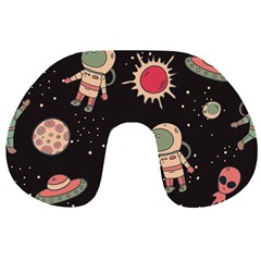 Space Pattern Cartoon Travel Neck Pillow by Jancukart