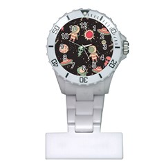 Space Pattern Cartoon Plastic Nurses Watch