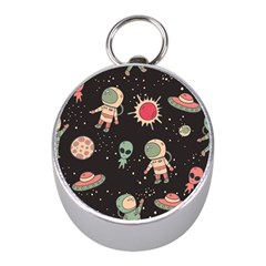 Space Pattern Cartoon Mini Silver Compasses