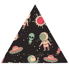 Space Pattern Cartoon Wooden Puzzle Triangle