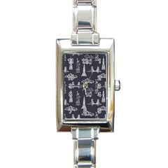 Nyc Pattern Rectangle Italian Charm Watch by Jancukart