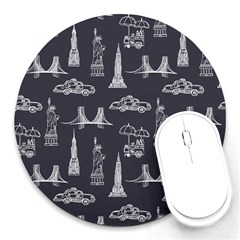 Nyc Pattern Round Mousepads by Jancukart