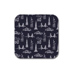 Nyc Pattern Rubber Square Coaster (4 Pack)