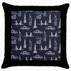 Nyc Pattern Throw Pillow Case (black) by Jancukart