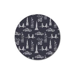 Nyc Pattern Magnet 3  (round)