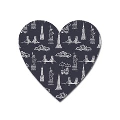 Nyc Pattern Heart Magnet by Jancukart