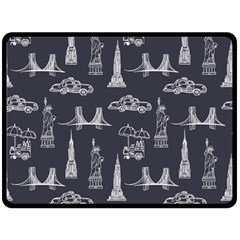 Nyc Pattern Fleece Blanket (large)  by Jancukart