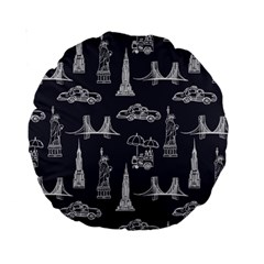 Nyc Pattern Standard 15  Premium Round Cushions