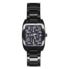 Nyc Pattern Stainless Steel Barrel Watch by Jancukart