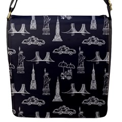 Nyc Pattern Flap Closure Messenger Bag (s)