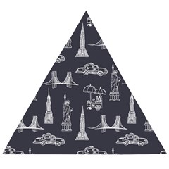 Nyc Pattern Wooden Puzzle Triangle by Jancukart