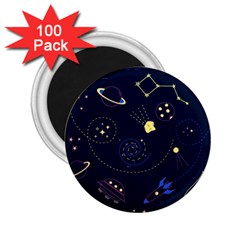 Cartoon-space-seamless-pattern-vectors 2 25  Magnets (100 Pack) 