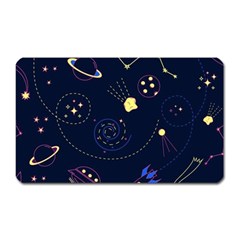 Cartoon-space-seamless-pattern-vectors Magnet (rectangular) by Jancukart