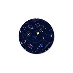 Cartoon-space-seamless-pattern-vectors Golf Ball Marker (4 Pack)