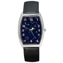 Cartoon-space-seamless-pattern-vectors Barrel Style Metal Watch by Jancukart