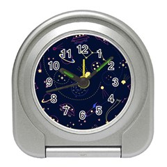 Cartoon-space-seamless-pattern-vectors Travel Alarm Clock by Jancukart