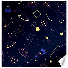 Cartoon-space-seamless-pattern-vectors Canvas 16  X 16 