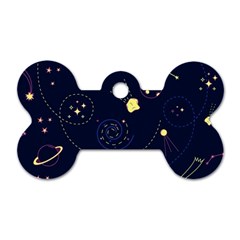 Cartoon-space-seamless-pattern-vectors Dog Tag Bone (two Sides)