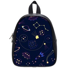 Cartoon-space-seamless-pattern-vectors School Bag (small)