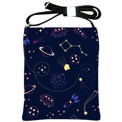 Cartoon-space-seamless-pattern-vectors Shoulder Sling Bag