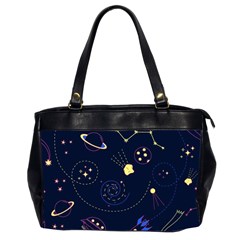 Cartoon-space-seamless-pattern-vectors Oversize Office Handbag (2 Sides)