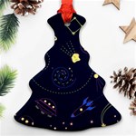 Cartoon-space-seamless-pattern-vectors Christmas Tree Ornament (Two Sides) Front