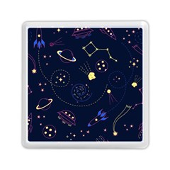 Cartoon-space-seamless-pattern-vectors Memory Card Reader (square)