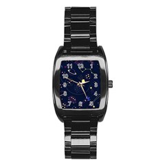 Cartoon-space-seamless-pattern-vectors Stainless Steel Barrel Watch by Jancukart