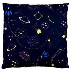 Cartoon-space-seamless-pattern-vectors Large Flano Cushion Case (one Side) by Jancukart