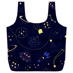 Cartoon-space-seamless-pattern-vectors Full Print Recycle Bag (xxl) by Jancukart