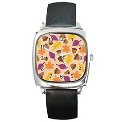 Seamless Verson Of Fal Pattern Square Metal Watch