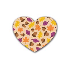 Seamless Verson Of Fal Pattern Rubber Heart Coaster (4 Pack)