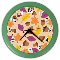 Seamless Verson Of Fal Pattern Color Wall Clock