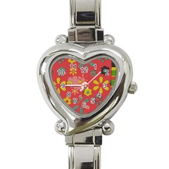 Aiflowers-pattern Heart Italian Charm Watch