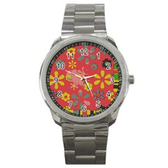 Aiflowers-pattern Sport Metal Watch