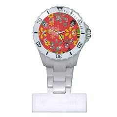 Aiflowers-pattern Plastic Nurses Watch