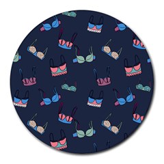 Bra Set Pattern Round Mousepads by Jancukart