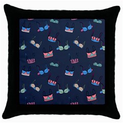 Bra Set Pattern Throw Pillow Case (black)