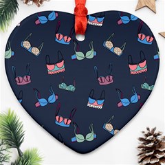 Bra Set Pattern Heart Ornament (two Sides)