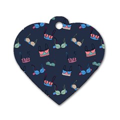 Bra Set Pattern Dog Tag Heart (two Sides)