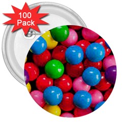 Bubble Gum 3  Buttons (100 Pack)  by artworkshop